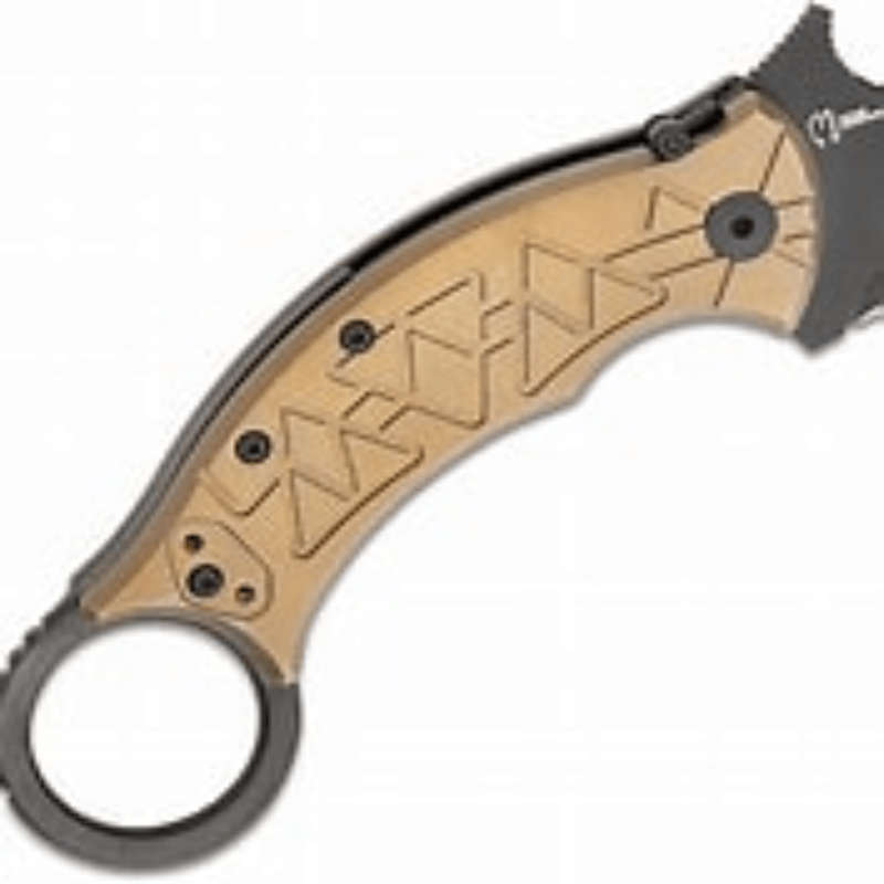 FOX MARCAIDA TRIBAL K FOLDER M390 PVD BLADE TITANIUM BRONZO HANDLE  FX-802 TIPVD Knife