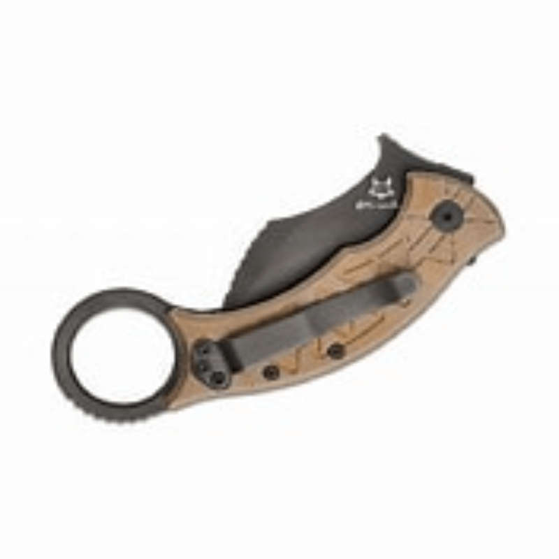 FOX MARCAIDA TRIBAL K FOLDER M390 PVD BLADE TITANIUM BRONZO HANDLE  FX-802 TIPVD Knife