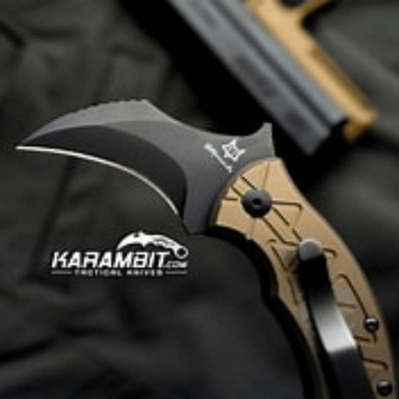 FOX MARCAIDA TRIBAL K FOLDER M390 PVD BLADE TITANIUM BRONZO HANDLE  FX-802 TIPVD Knife