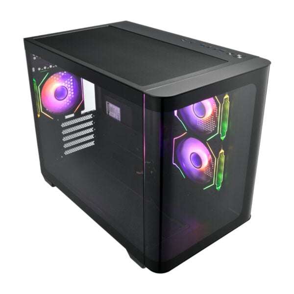 FSP S380 ARGB M-ATX Mid Tower Gaming Chassis  Black