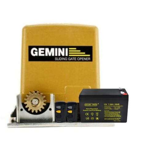 Gemini DC Slider Sliding Gate Motor with Battery, 2 x Tx3, and 4m Steel Rack