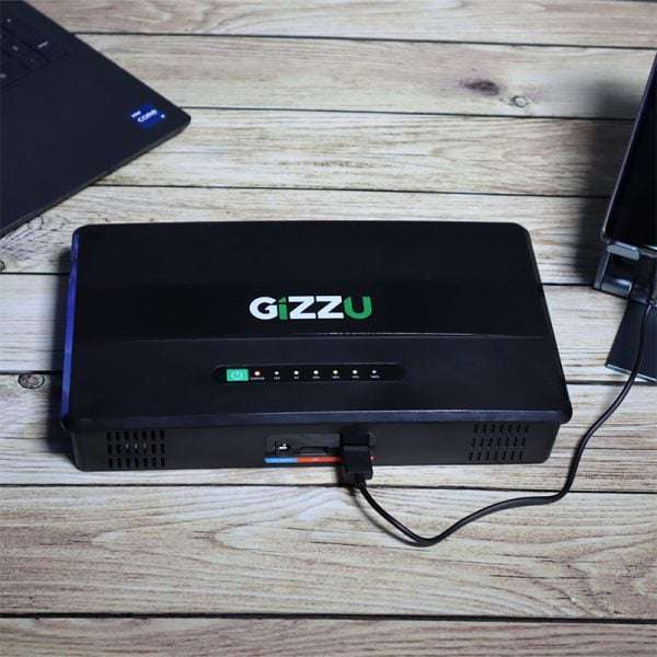 GIZZU 100W 46Wh 14400mAh Mini POE DC UPS LifePO4  Black