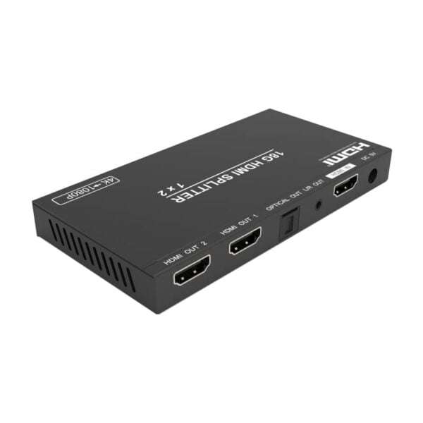 HDCVT 1×2 HDMI 2.0 Splitter with Scaler & Audio Extractor | HDCP 2.2