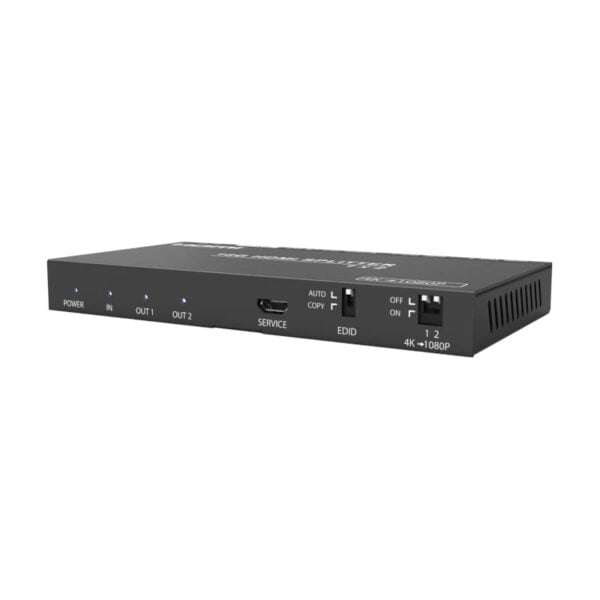 HDCVT 1×2 HDMI 2.0 Splitter with Scaler & Audio Extractor | HDCP 2.2