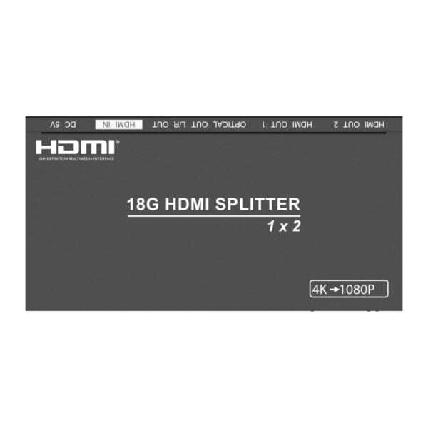 HDCVT 1×2 HDMI 2.0 Splitter with Scaler & Audio Extractor | HDCP 2.2