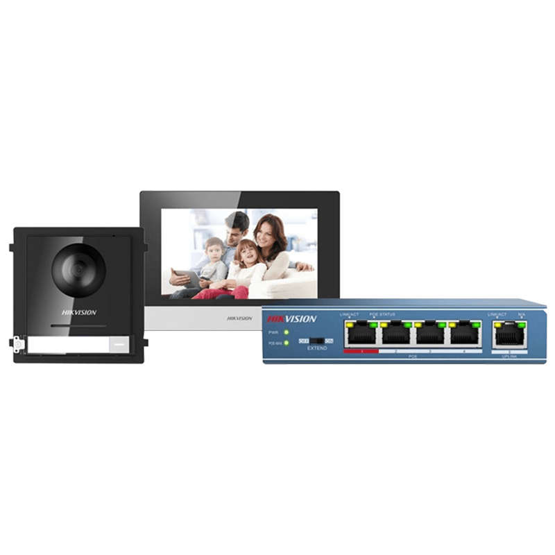 HIKVISION LK499 1-1 Video Kit with SD Card and 4 Port Switch
