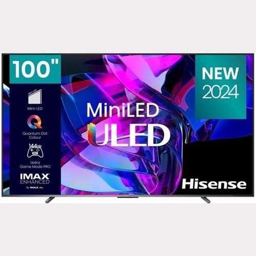 Hisense 100-Inch U7K Smart Mini LED TV  4K ULED, Quantum Dot, 144Hz Gaming