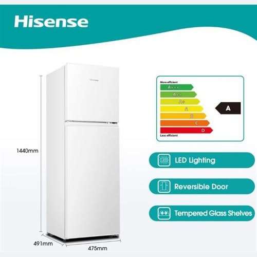 HISENSE 154L FRIDGE TOP FREEZER WHITE