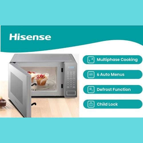 Hisense 20l Silver Mirror Auto Microwave Retail Box 1 year