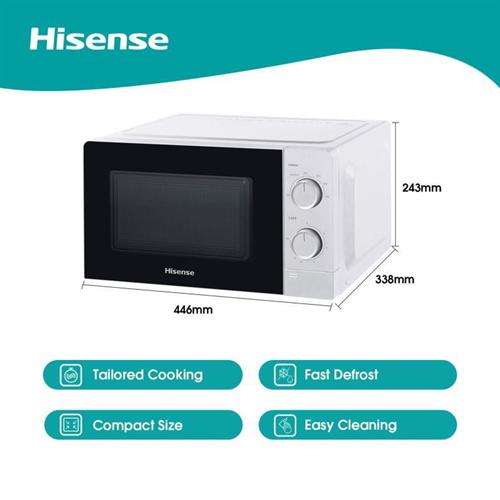 Hisense 20L White Manual Microwave Retail Box 1 year