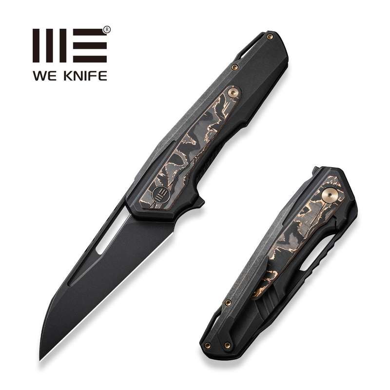 WE KNIFE Falcaria Flipper & Thumb Hole Knife Titanium & Carbon Fiber Handle (3.64" CPM 20CV Blade...