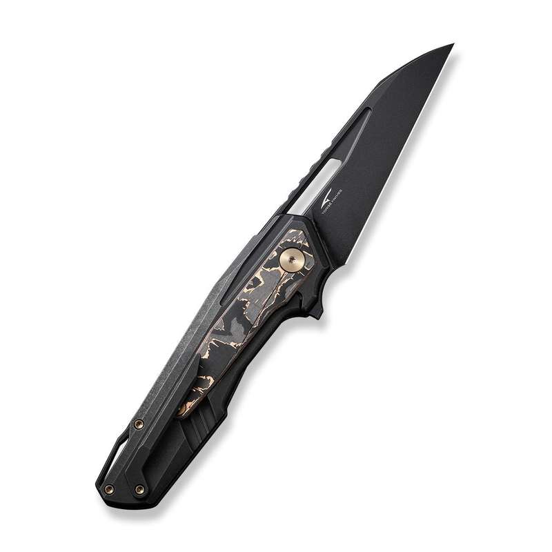 WE KNIFE Falcaria Flipper & Thumb Hole Knife Titanium & Carbon Fiber Handle (3.64" CPM 20CV Blade...