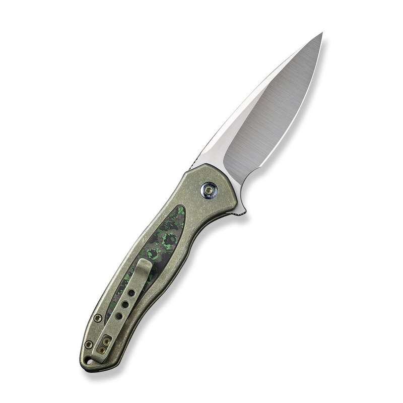 WEKNIFE Button Lock Kitefin Flipper Knife Titanium & FatCarbon Fiber Handle (3.22" CPM 20CV Blade...