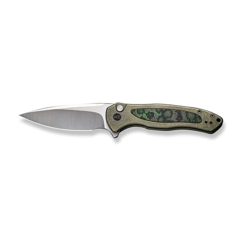 WEKNIFE Button Lock Kitefin Flipper Knife Titanium & FatCarbon Fiber Handle (3.22" CPM 20CV Blade...
