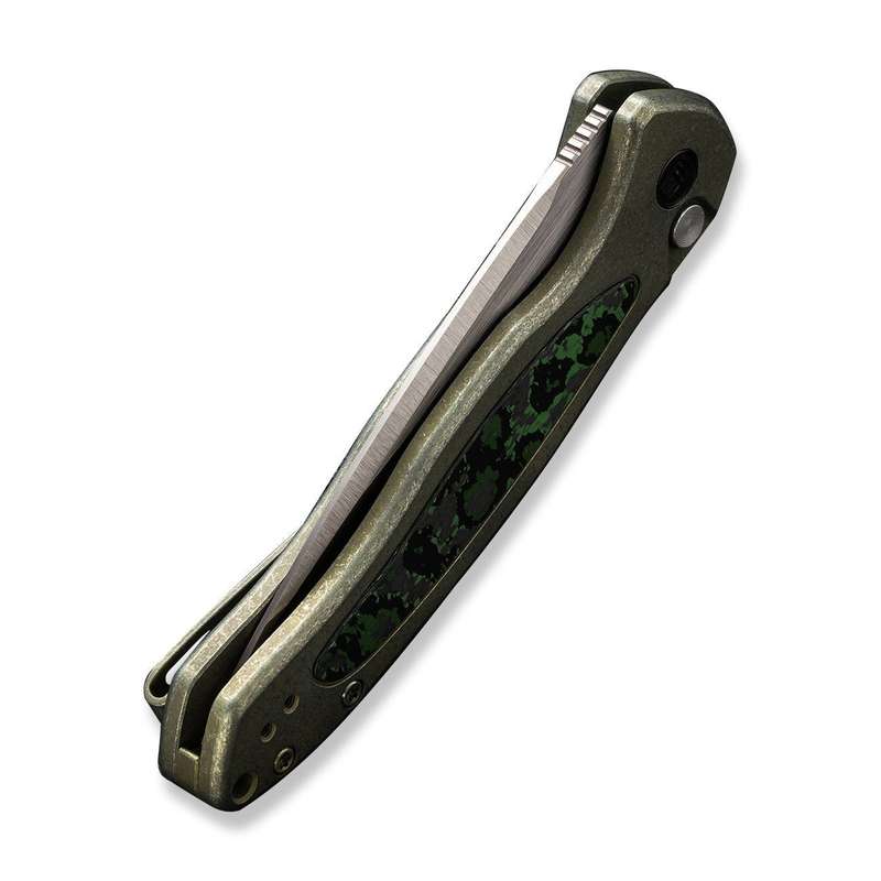 WEKNIFE Button Lock Kitefin Flipper Knife Titanium & FatCarbon Fiber Handle (3.22" CPM 20CV Blade...