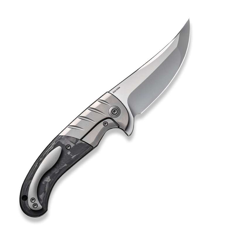 WEKNIFE Curvaceous Flipper Knife Titanium & Carbon Fiber Handle (3.70" CPM 20CV Blade) WE20012-1