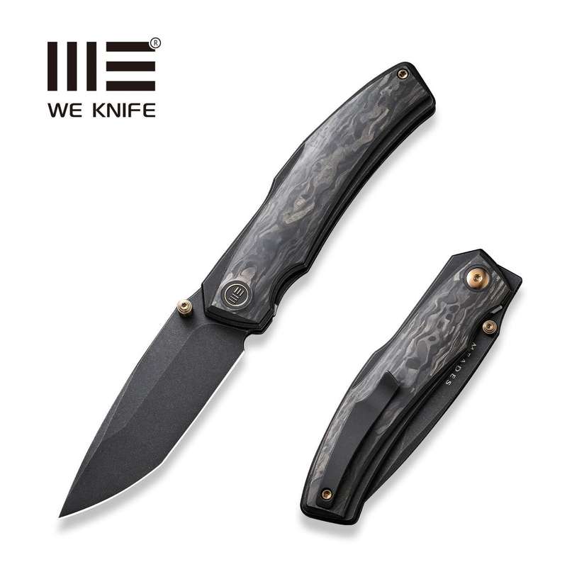 WEKNIFE Swordfin Front Flipper & Thumb Stud Knife Carbon Fiber Handle (3.28" CPM 20CV Blade) WE23...