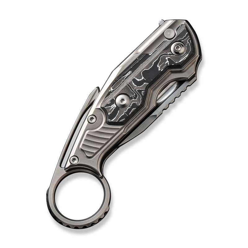 WEKNIFE Yardbird Flipper & Button Lock Knife Titanium & Carbon Fiber Handle (2.44" CPM 20CV Blade...