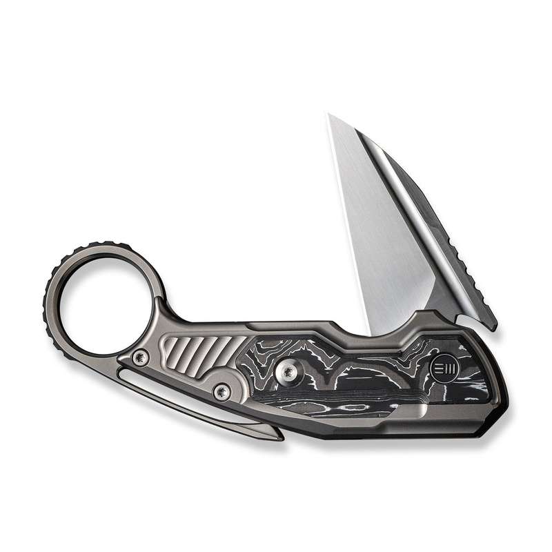 WEKNIFE Yardbird Flipper & Button Lock Knife Titanium & Carbon Fiber Handle (2.44" CPM 20CV Blade...