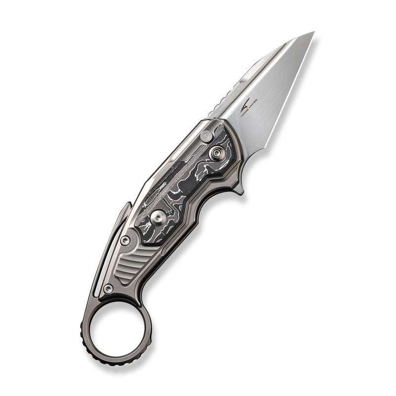 WEKNIFE Yardbird Flipper & Button Lock Knife Titanium & Carbon Fiber Handle (2.44" CPM 20CV Blade...