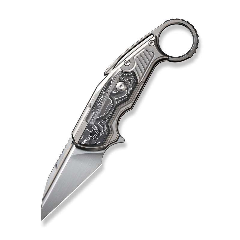 WEKNIFE Yardbird Flipper & Button Lock Knife Titanium & Carbon Fiber Handle (2.44" CPM 20CV Blade...