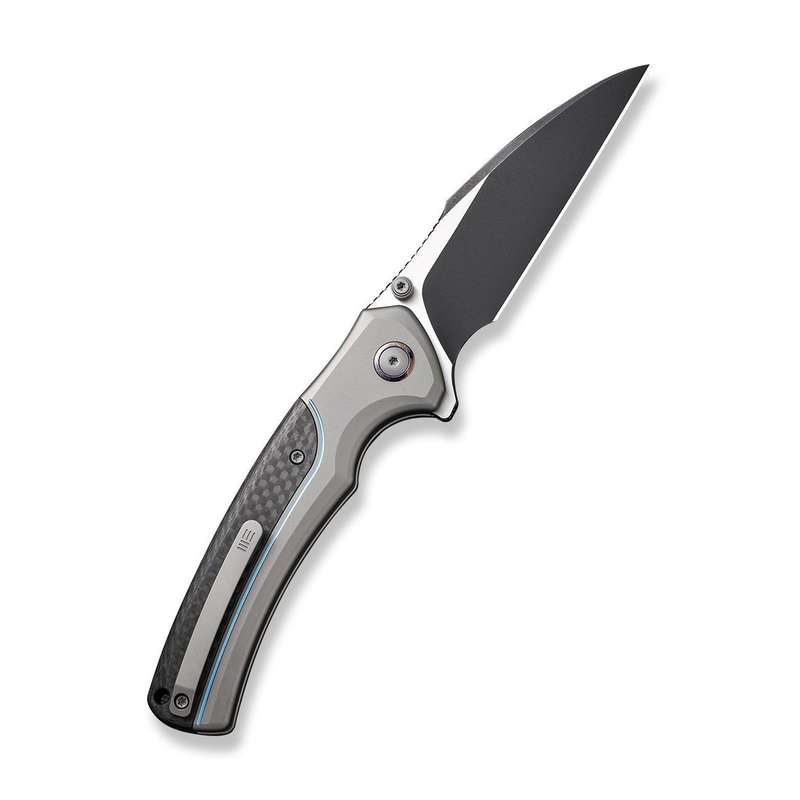 WEKNIFE Ziffius Flipper & Thumb Stud & Button Lock Knife Titanium & Carbon Fiber Handle (3.7" CPM...