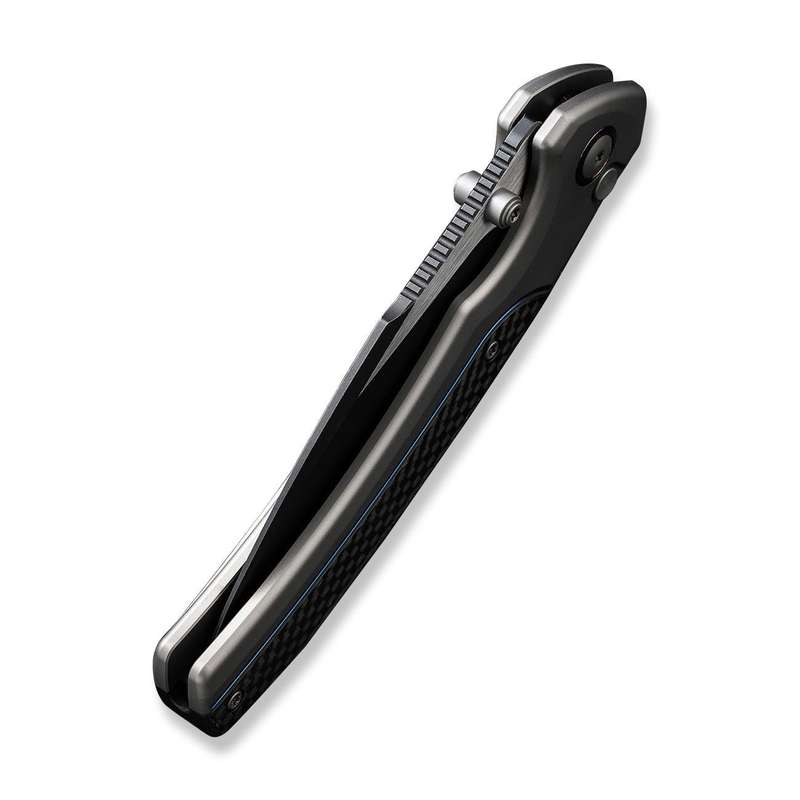 WEKNIFE Ziffius Flipper & Thumb Stud & Button Lock Knife Titanium & Carbon Fiber Handle (3.7" CPM...