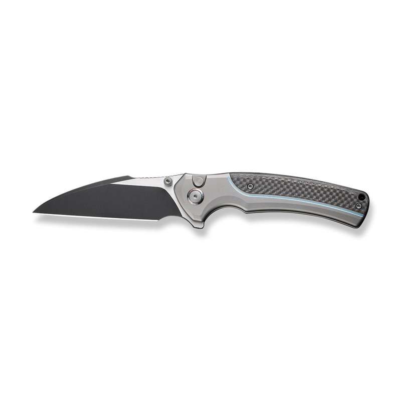 WEKNIFE Ziffius Flipper & Thumb Stud & Button Lock Knife Titanium & Carbon Fiber Handle (3.7" CPM...