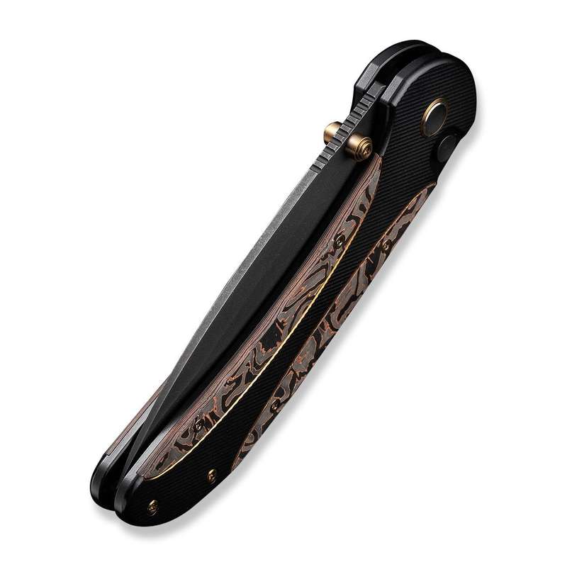 WEKNIFE Zizzit Flipper & Thumb Stud & Button Lock Knife Titanium & Carbon Fiber Handle (3.8" CPM ...