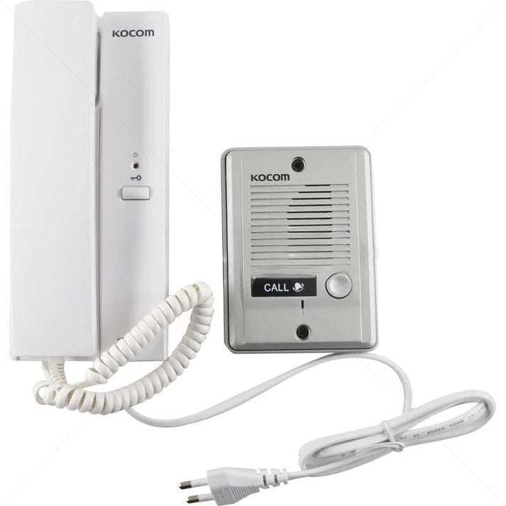 KOCOM 1-1 Audio Intercom Kit 220VAC - Metal Gate Station - Part No: IC54-1