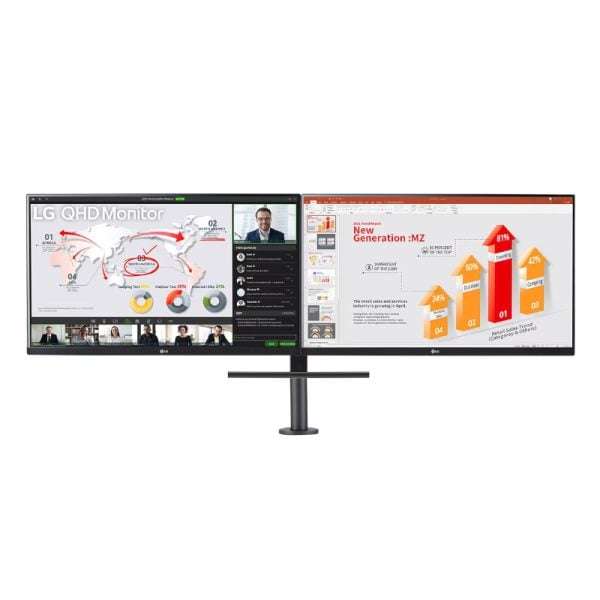 LG 27 QHD Dual Ergo QHD Monitor with USB Type-C, Daisy Chain