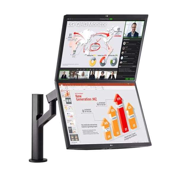 LG 27 QHD Dual Ergo QHD Monitor with USB Type-C, Daisy Chain