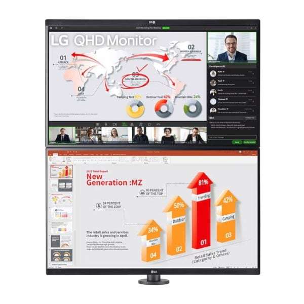 LG 27 QHD Dual Ergo QHD Monitor with USB Type-C, Daisy Chain