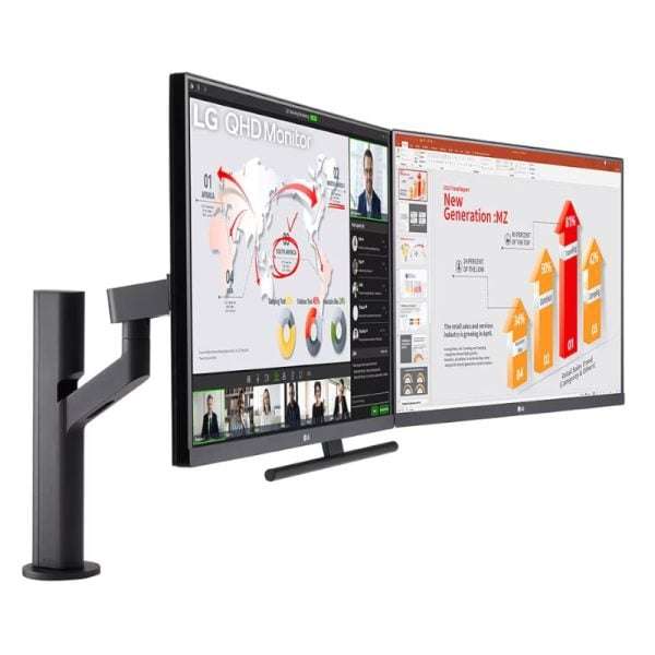LG 27 QHD Dual Ergo QHD Monitor with USB Type-C, Daisy Chain