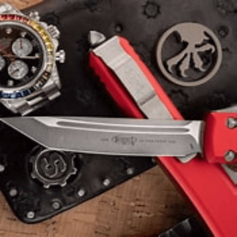 Microtech 123-10APRD Ultratech T/E - Red Handle - Apocalyptic Blade