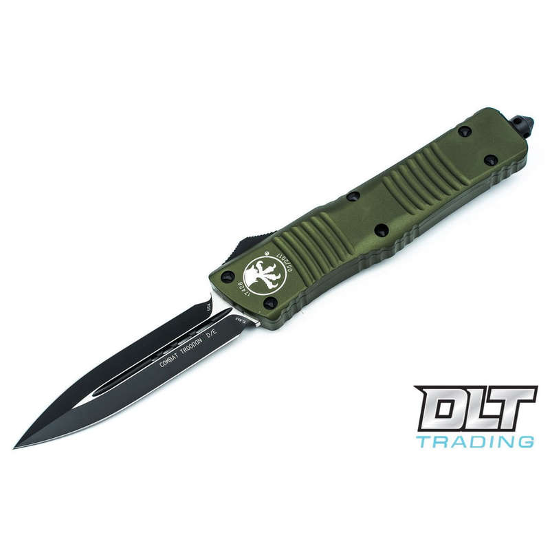 Microtech 142-1OD Combat Troodon D/E - OD Green Handle - Black Blade