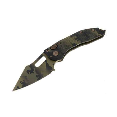 Microtech 169-1OCS Stitch S/E - Olive Green Camo Handle | Blade