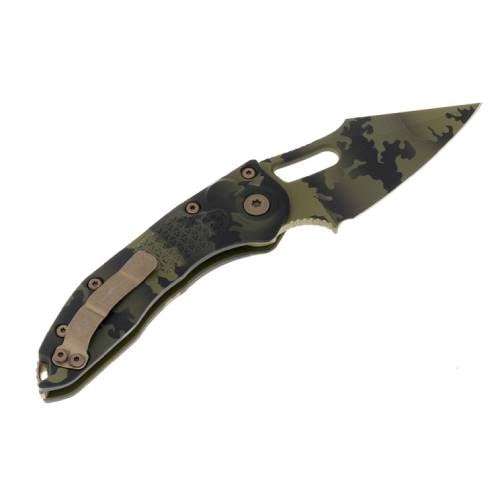 Microtech 169-1OCS Stitch S/E - Olive Green Camo Handle | Blade