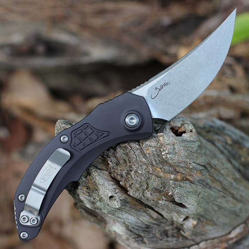 Microtech Brachial S/E - Black Aluminum (3.25" Premium Steel) 268A-10