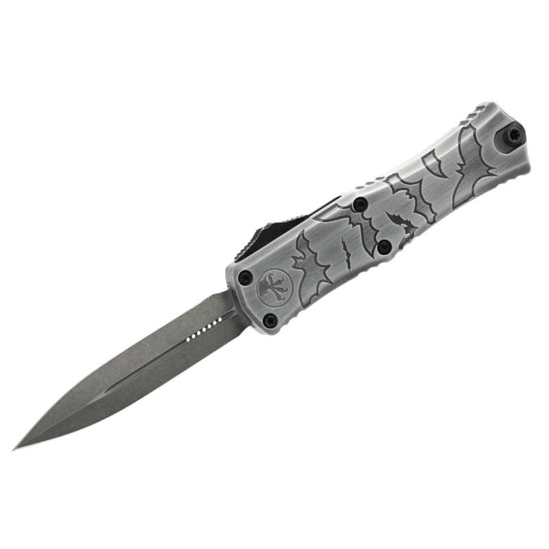 Microtech Hera II Mini D/E Signature Series Brushed Metal Bats Standard  1702M-1BMHWBAS