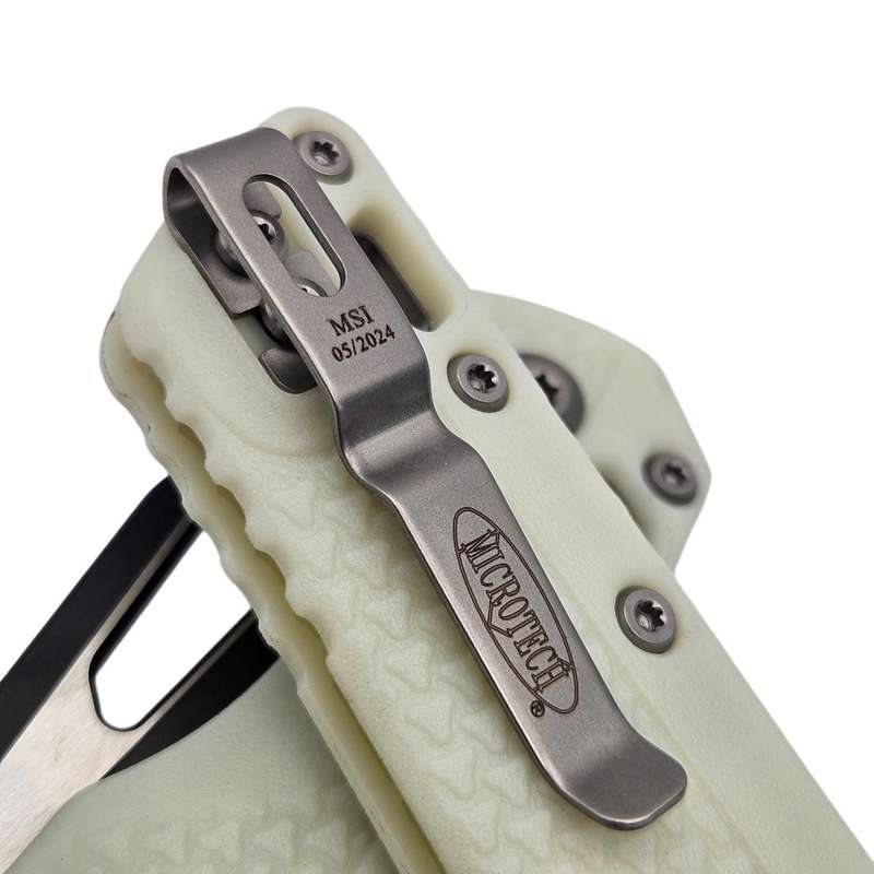 Microtech MSI Ram-Lok S/E Tri-Grip White Polymer Black Blade w/Bead Blast HW 210T-1PMWH