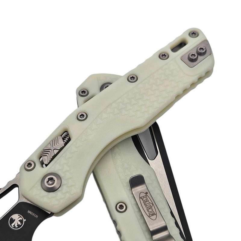 Microtech MSI Ram-Lok S/E Tri-Grip White Polymer Black Blade w/Bead Blast HW 210T-1PMWH