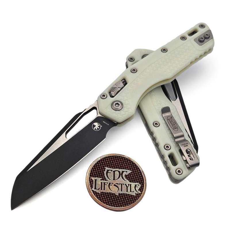Microtech MSI Ram-Lok S/E Tri-Grip White Polymer Black Blade w/Bead Blast HW 210T-1PMWH