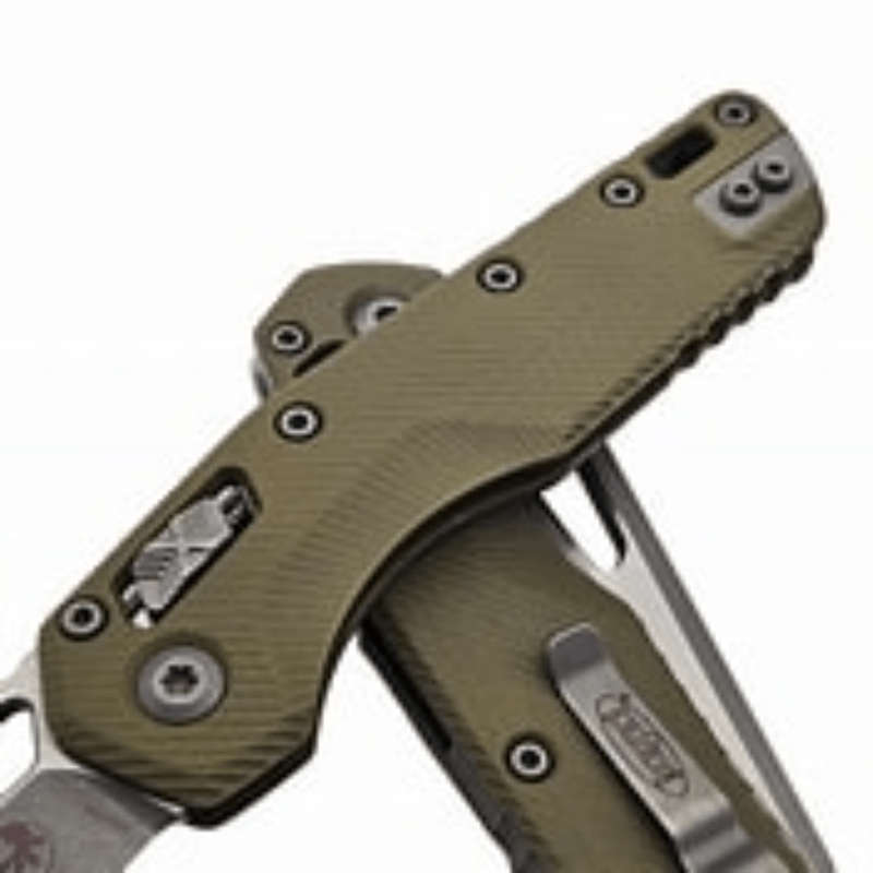 Microtech MSI® S/E Fluted G-10 OD Green Apocalyptic® Standard  210-10APFLGTOD