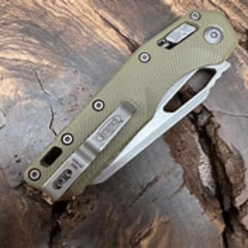 Microtech MSI® S/E Fluted G-10 OD Green Apocalyptic® Standard  210-10APFLGTOD