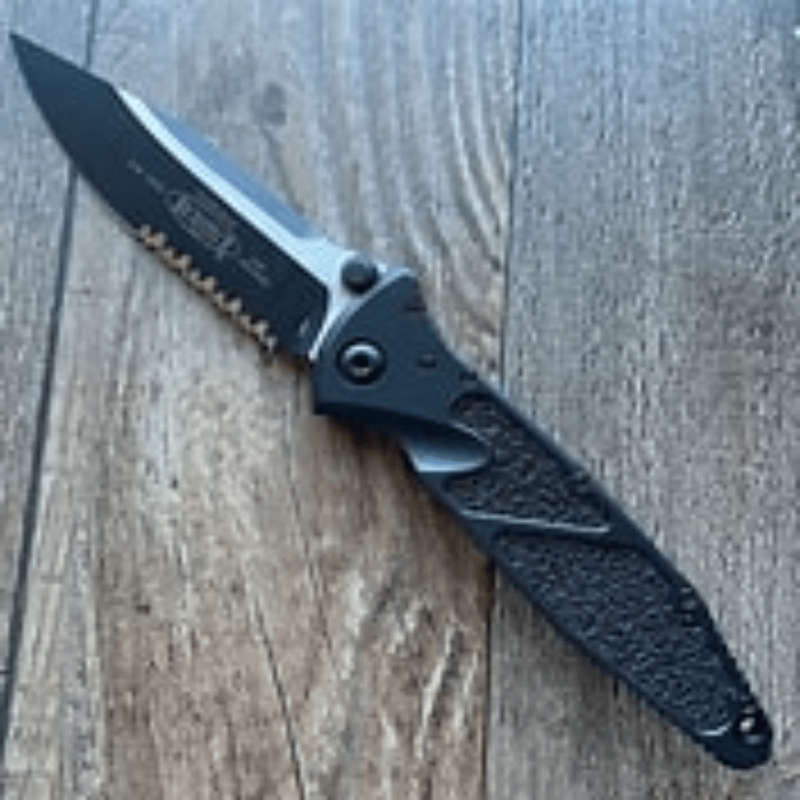 Microtech Socom Elite S/E-M Black Tactical Partial Serrated  160-2T