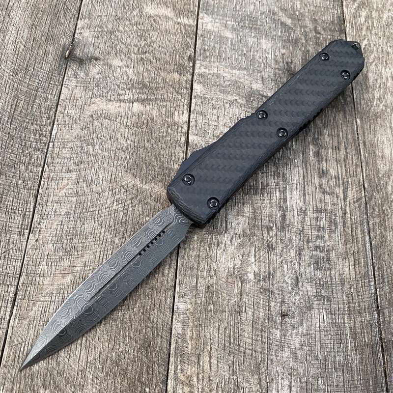 Microtech Ultratech Damascus Carbon Fibre Signature Series 122-16CFS