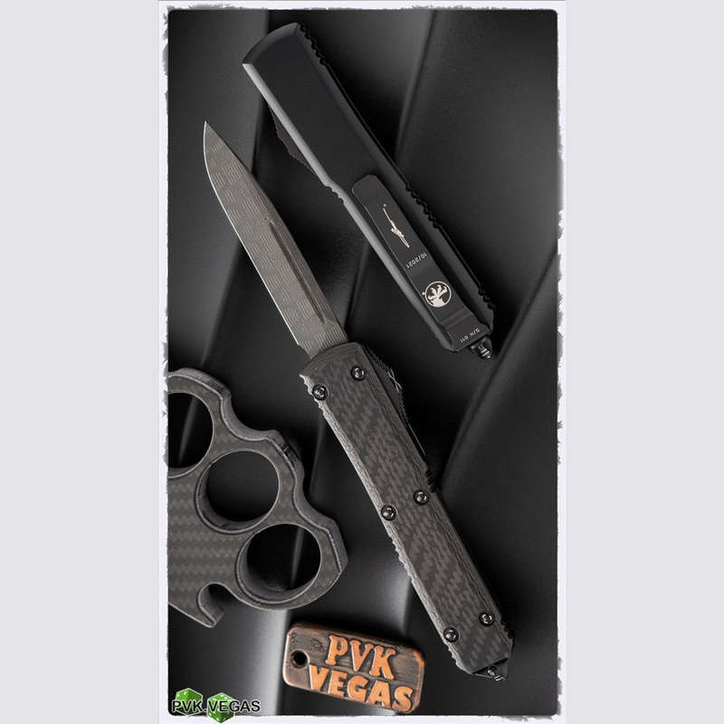Microtech Ultratech Damascus Carbon Fibre Signature Series 122-16CFS