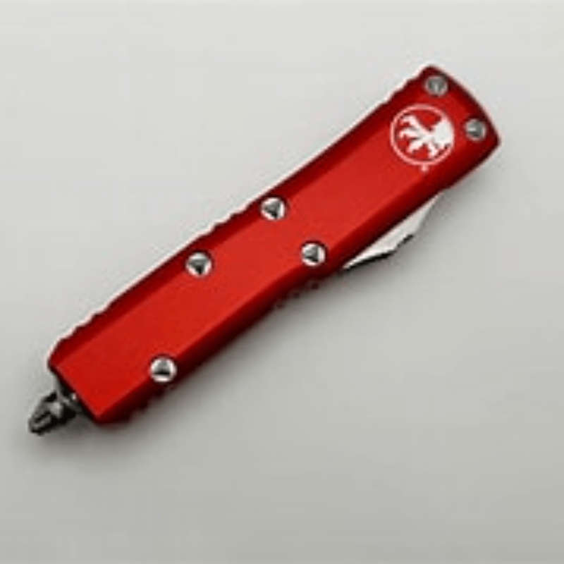 Microtech UTX-85 T/E Stonewash Partial Serration Red  233-11RD