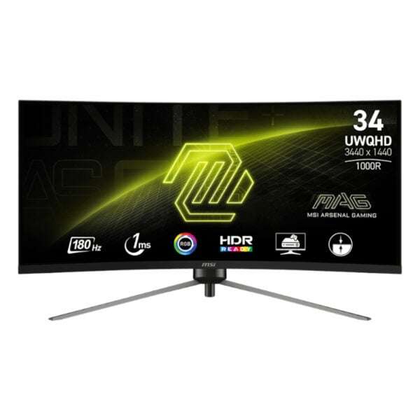 MSI MAG345CQR 34" Curved Gaming Monitor 3440×1440 UWQHD 180Hz 1ms